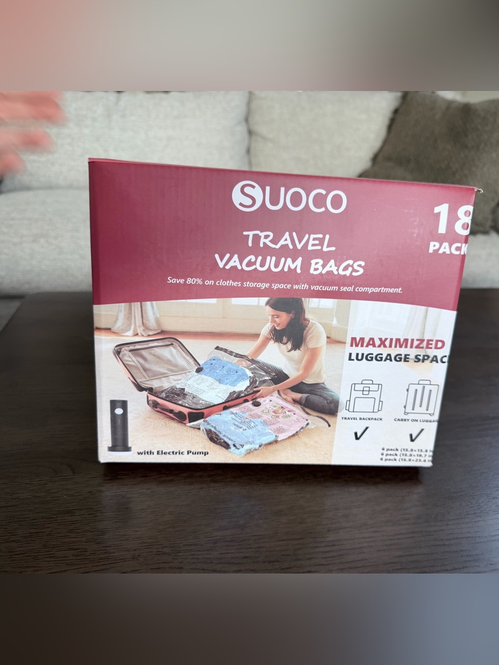 Brand New 18 Pack Travel Vacuum Bags with Electric Pump - Space-Saving Storage
